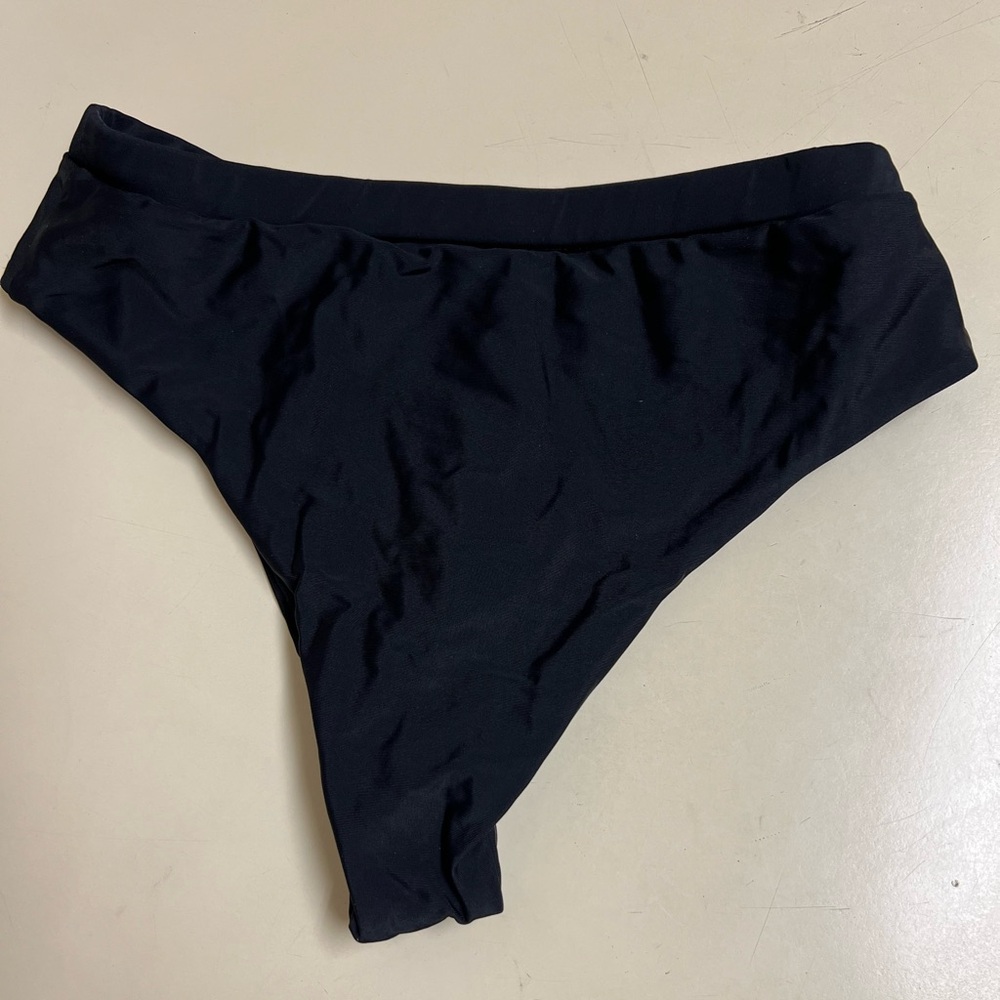 SHEIN High Waisted Black Bikini Bottom - Size Medium - NWOT